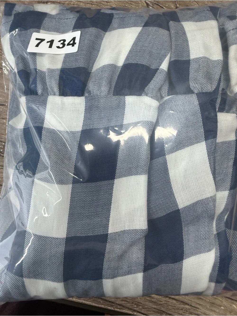 Amour Vert - Blue & White Gingham‎ Print Ruffled Wrap Dress Sz xs